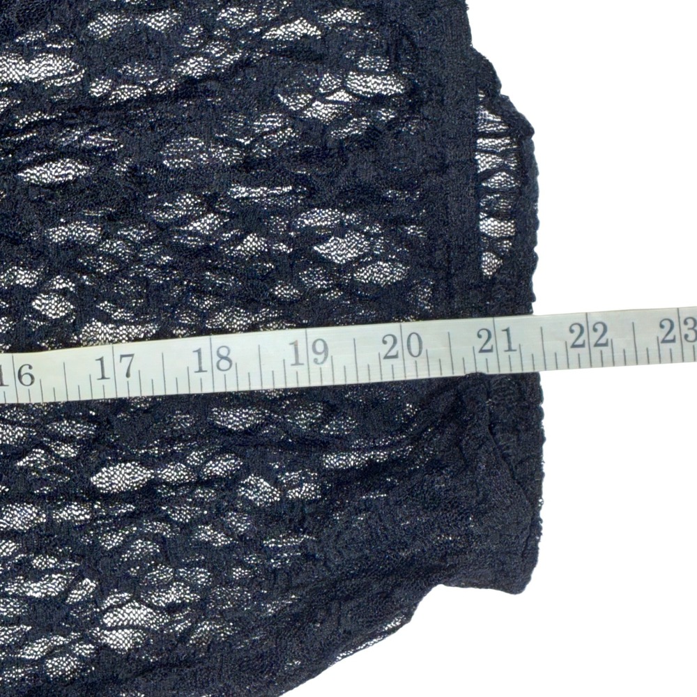 Edikted Black Star Lace Sheer Long Sleeve Deep V-Neck Top XS NWT Goth Whimsigoth - Picture 9 of 9
